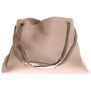 Gucci Leather Shoulder Interlocking GG Pink Handbag Bag Chain Soho